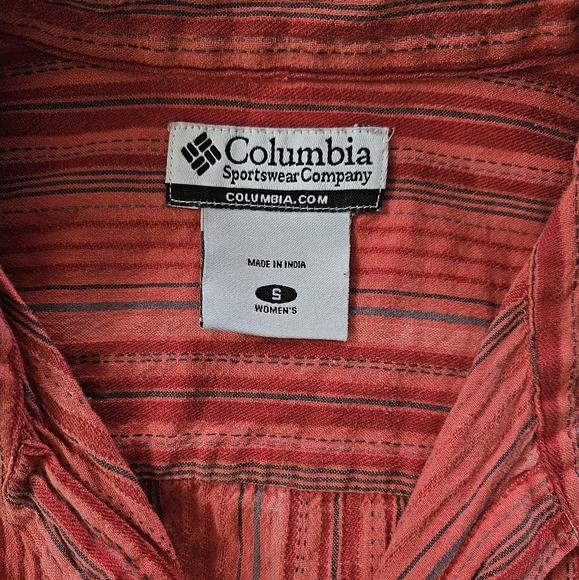 Columbia Red Striped Button-Up Shirt Size S - Picture 2 of 7